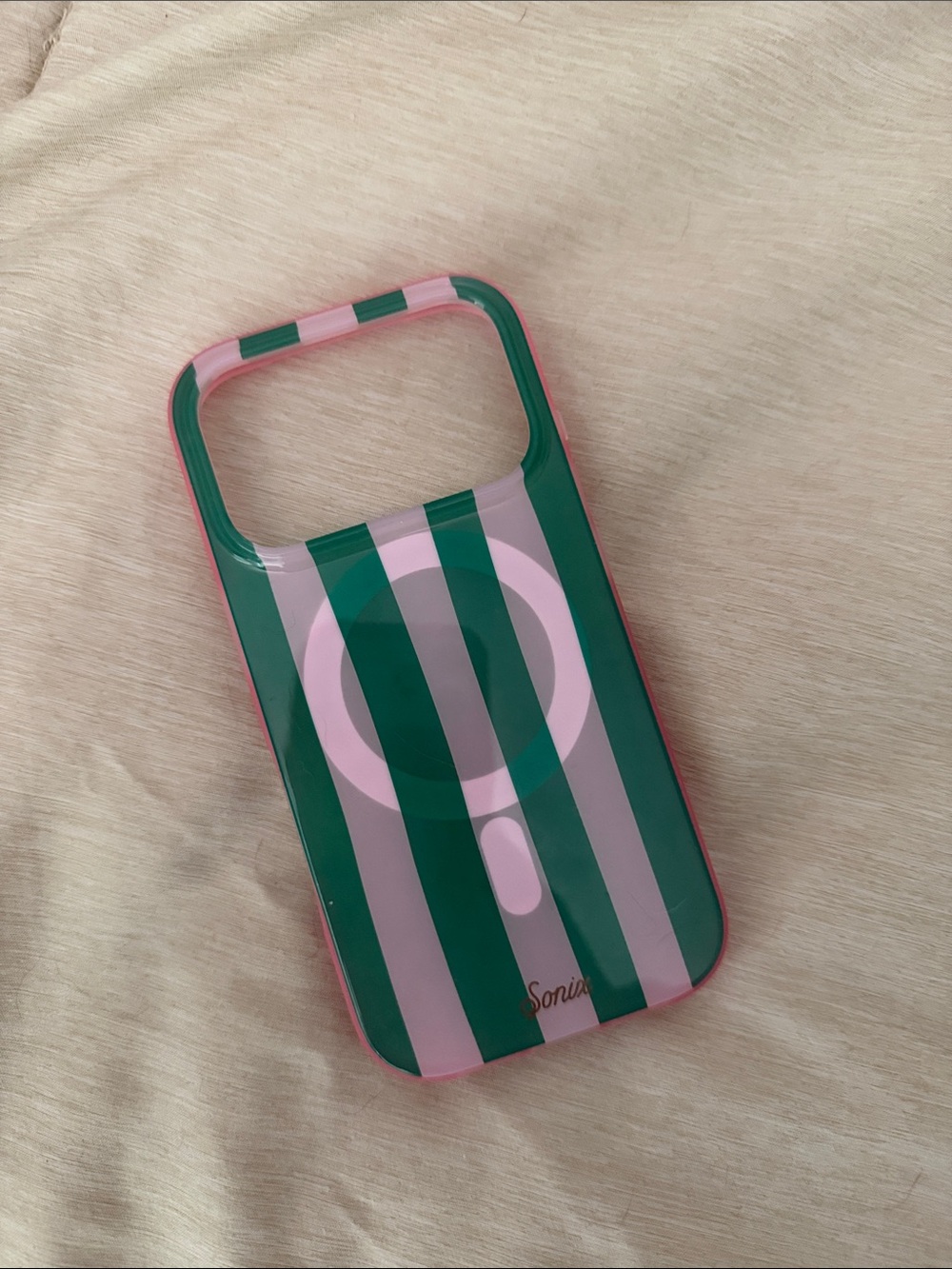 Sonix Pink and Green Striped MagSafe- iPhone 17 Pro Case
